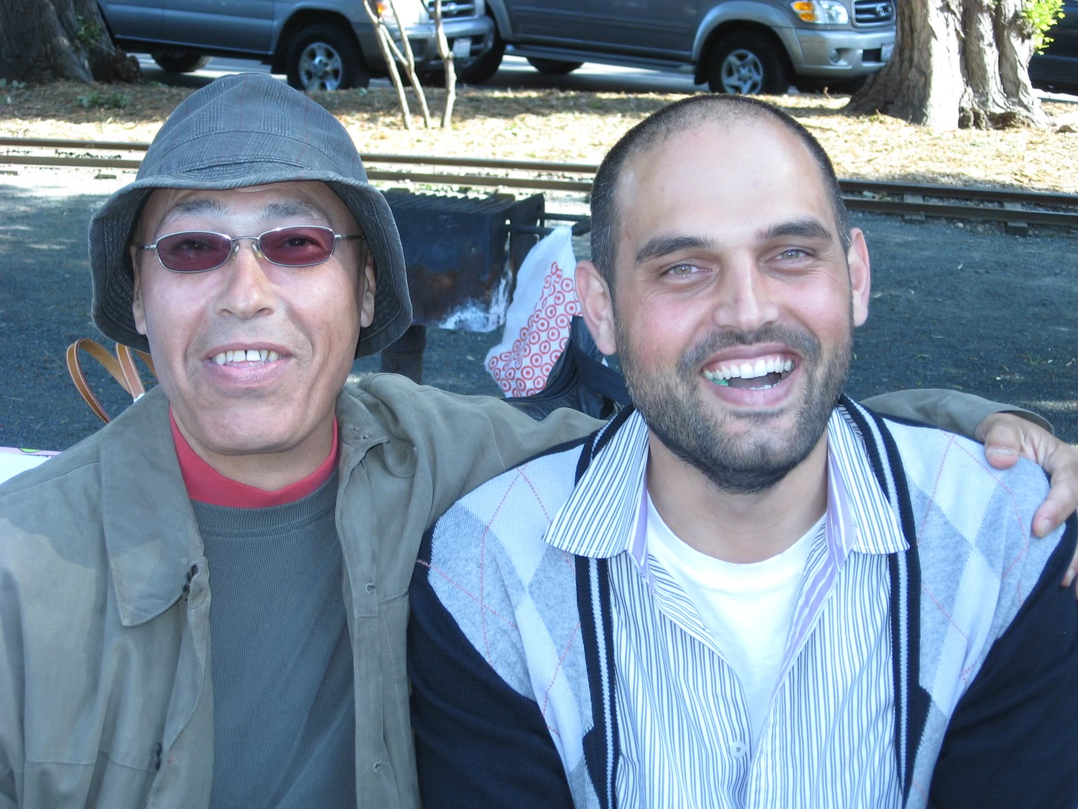 A photo of the vlogger and his father, commemorating his legacy.